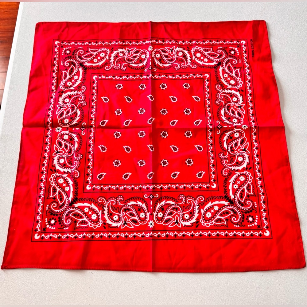Classic Red Paisley Bandana Scarf